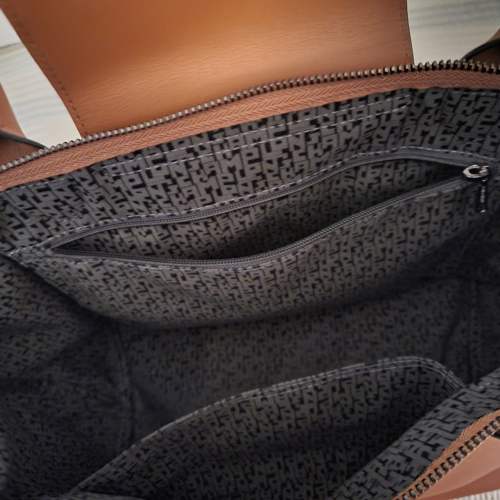 Longchamp Le Pliage Xtra Medium Brown Leather Tote Bag - Picture 2 of 9